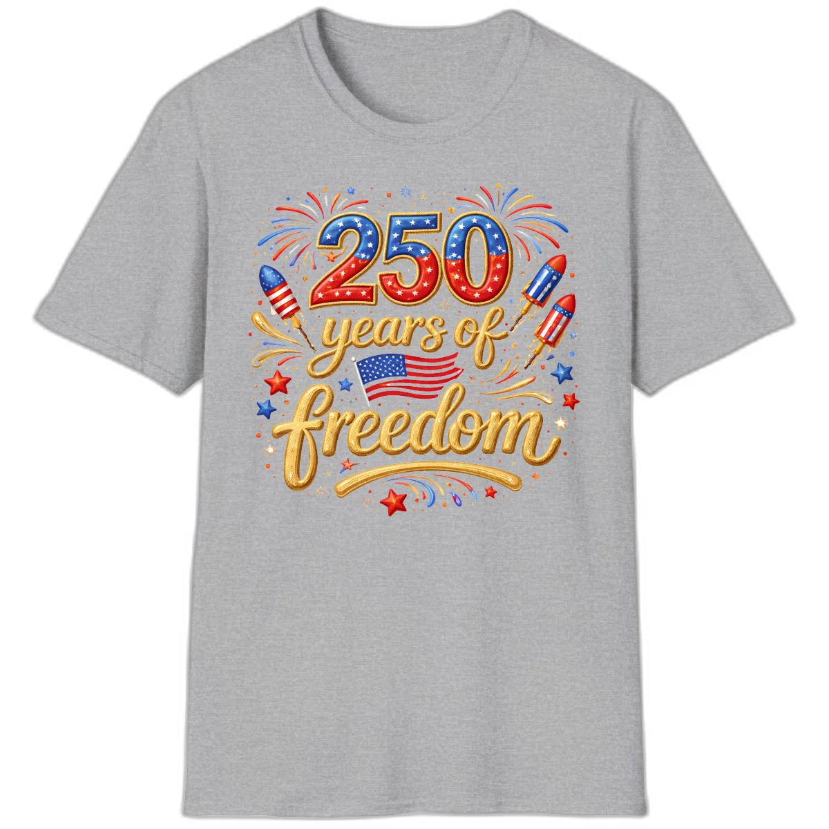 America 250th Anniversary Freedom Celebration T-Shirt in Sport Grey