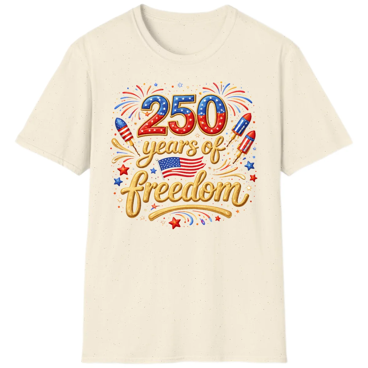 America 250th Anniversary Freedom Celebration T-Shirt in Natural