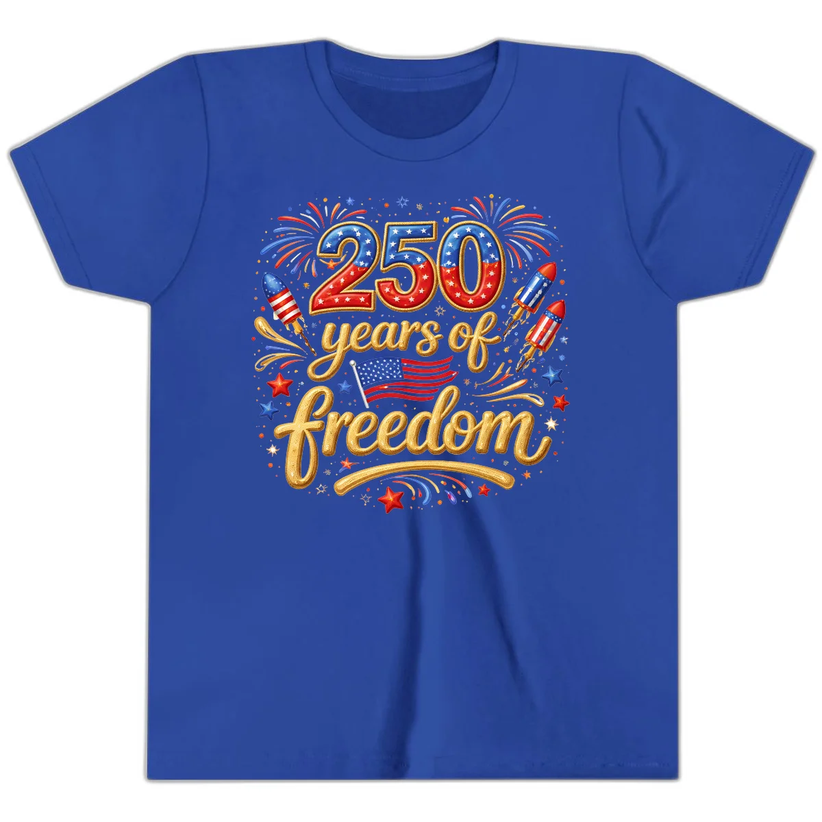 America 250th Anniversary Freedom Celebration Youth T-Shirt in True Royal