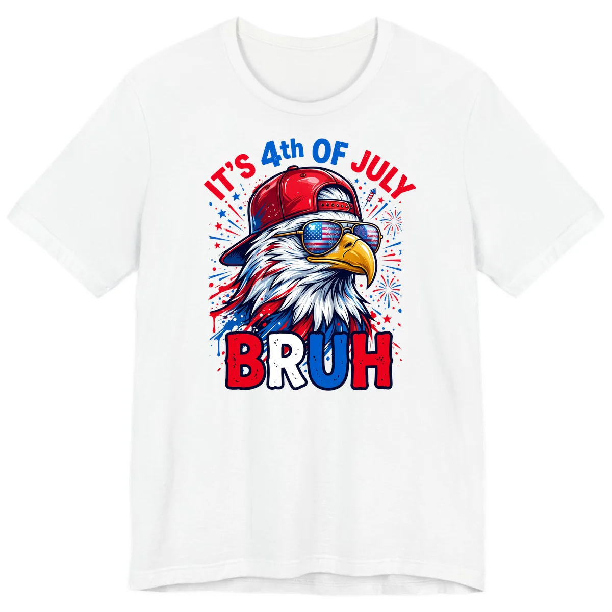 Patriotic Fourth Of July Bruh Eagle Premium T-Shirt in White