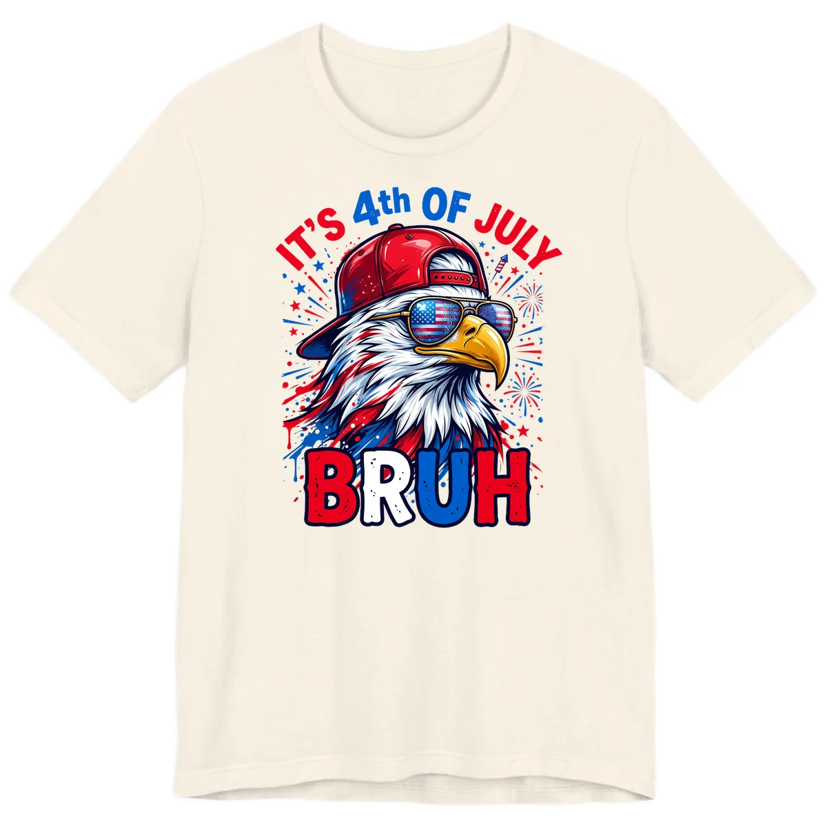 Patriotic Fourth Of July Bruh Eagle Premium T-Shirt in Natural