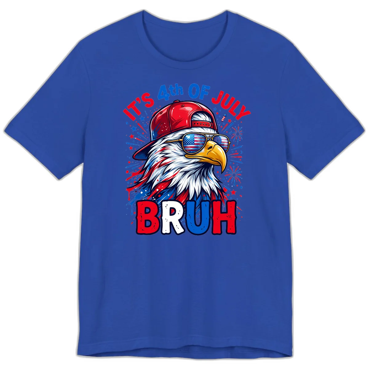 Patriotic Fourth Of July Bruh Eagle Premium T-Shirt in True Royal