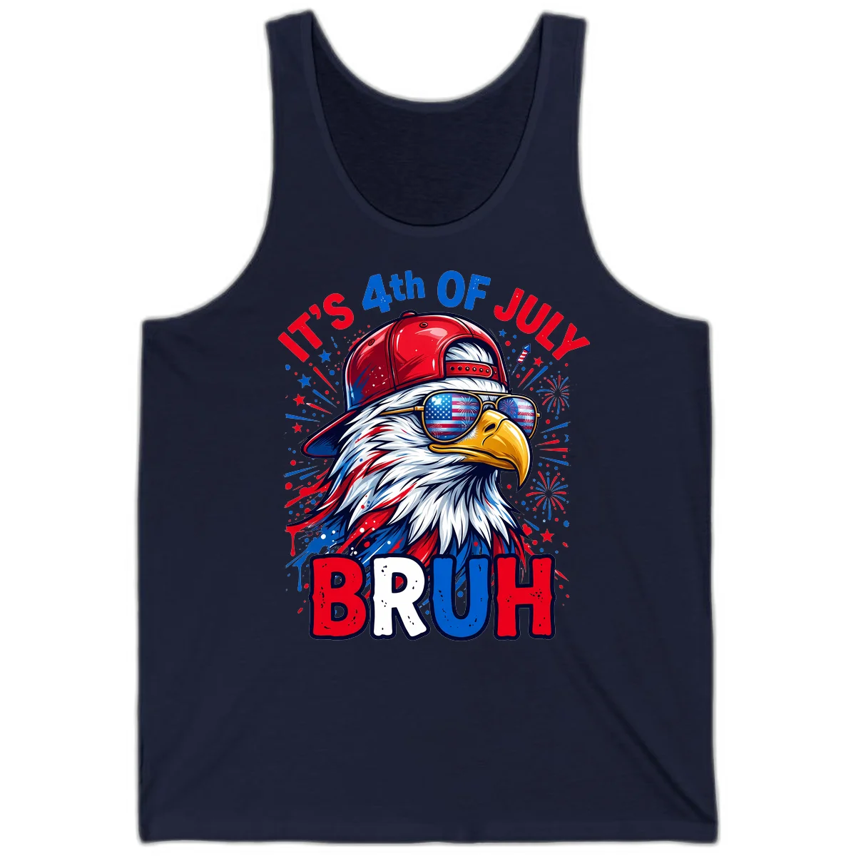Patriotic Fourth Of July Bruh Eagle Tank in Navy