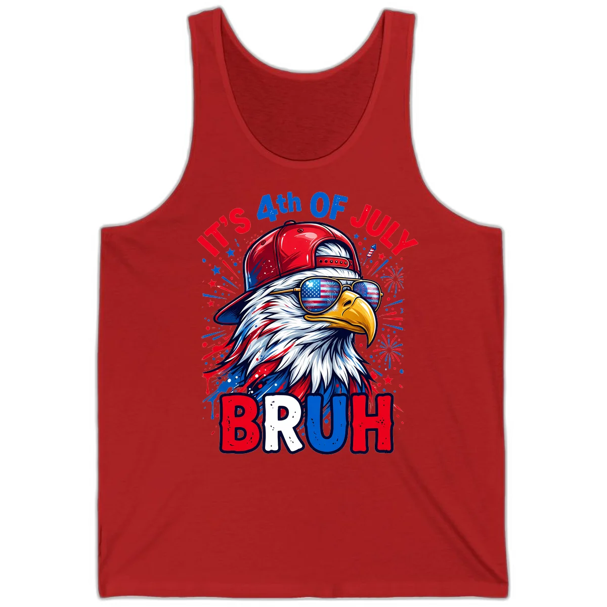 Patriotic Fourth Of July Bruh Eagle Tank in Red