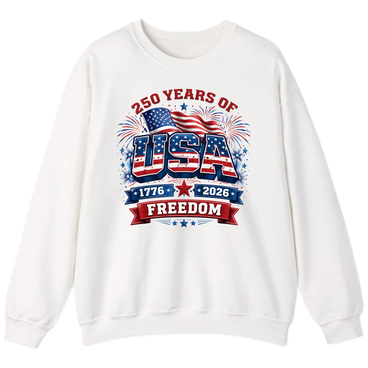 USA 250th Anniversary Freedom Celebration Sweatshirt in White