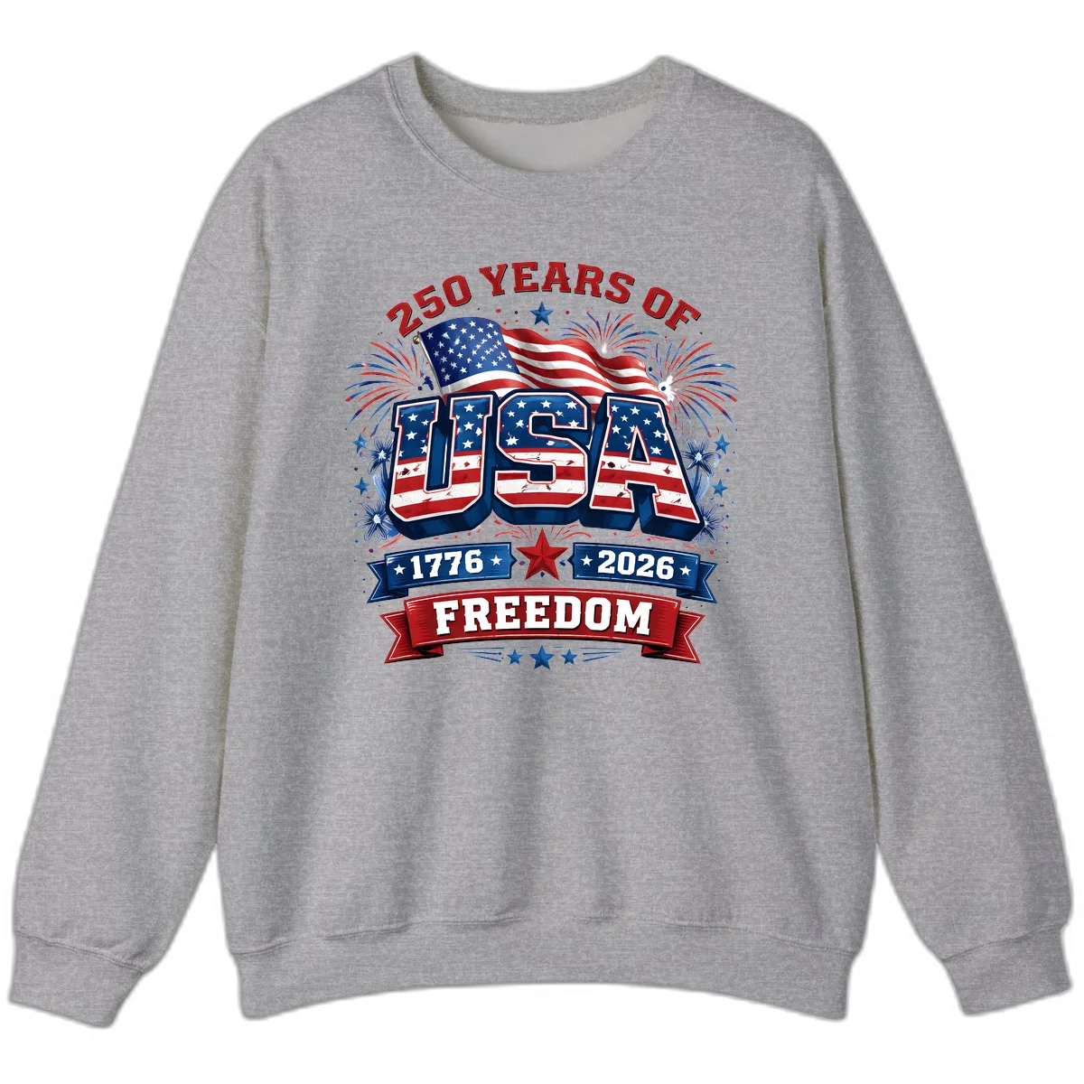 USA 250th Anniversary Freedom Celebration Sweatshirt in Sport Grey