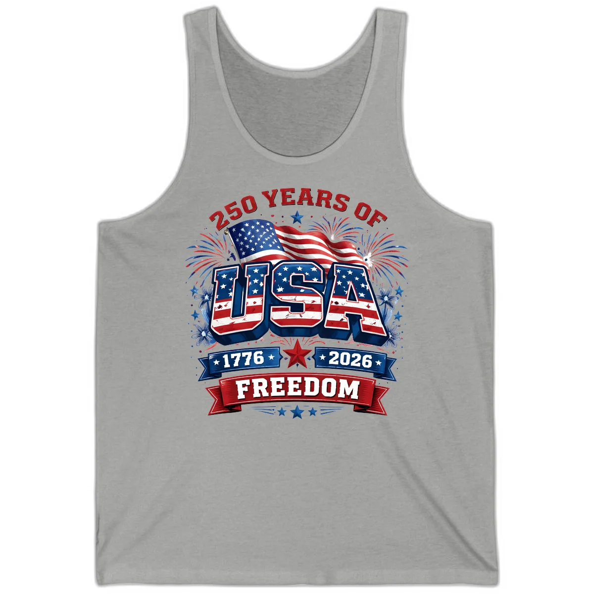 USA 250th Anniversary Freedom Celebration Tank in Athletic Heather