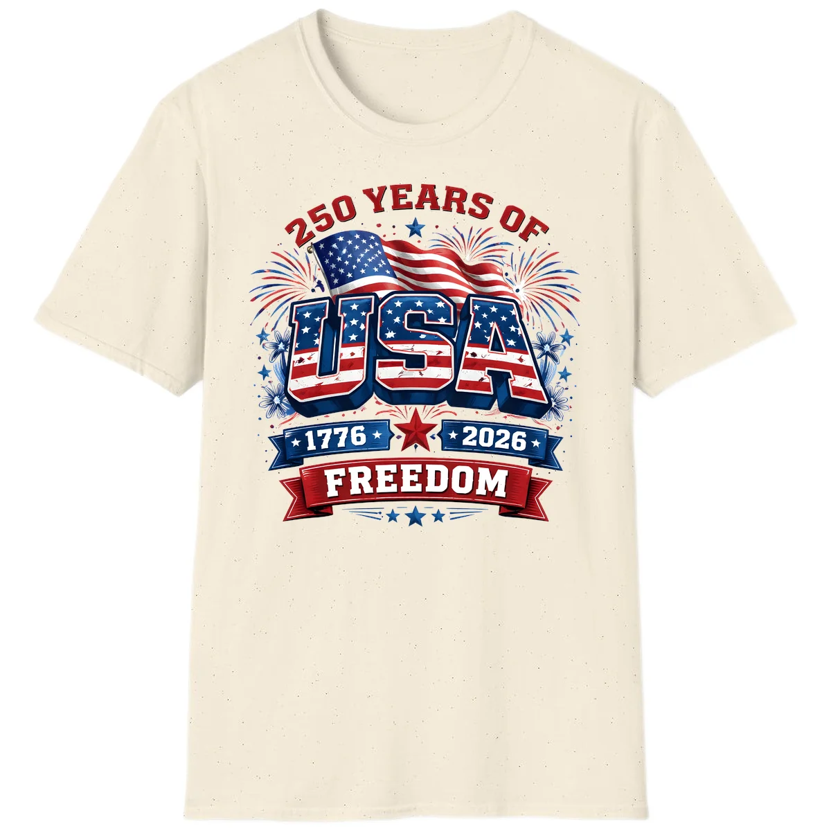 USA 250th Anniversary Freedom Celebration T-Shirt in Natural