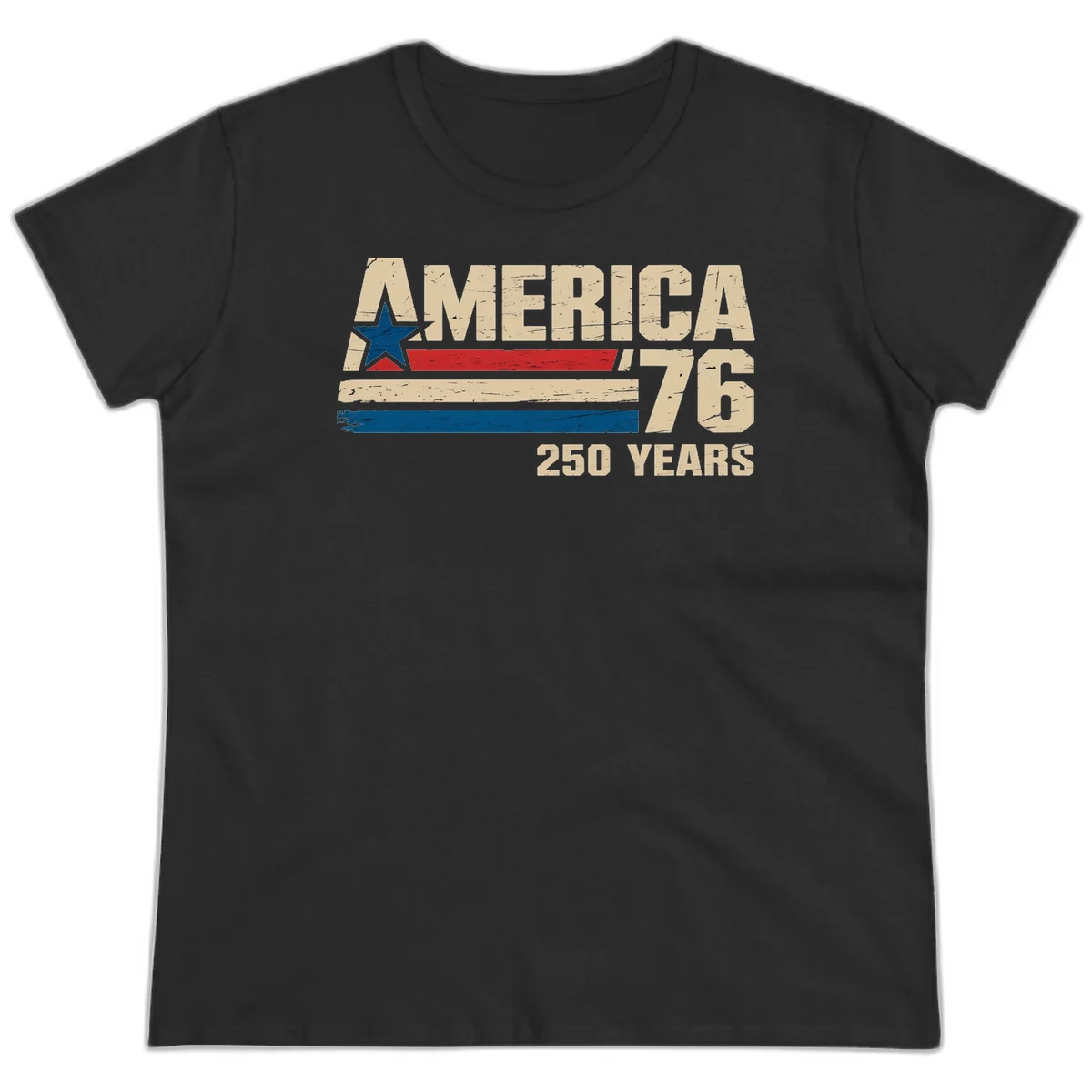 America '76 250 Years Ladies Tee in Black