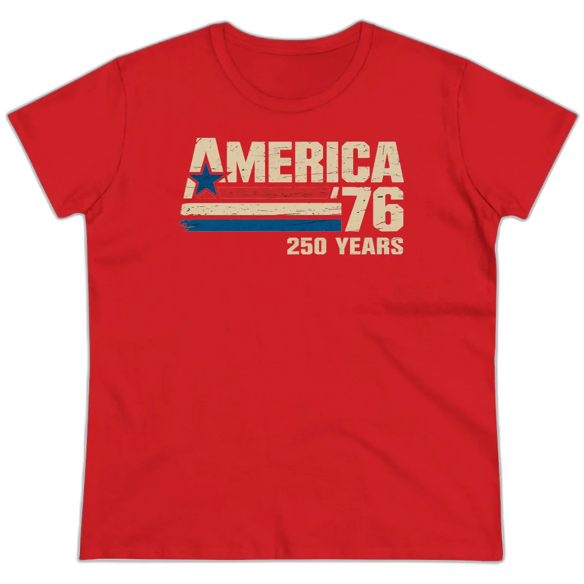 America '76 250 Years Ladies Tee in Red