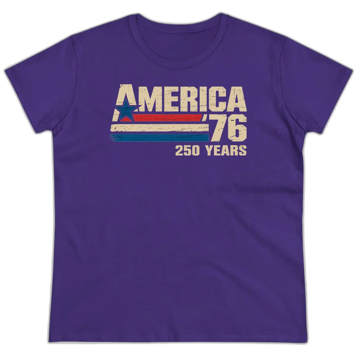 America '76 250 Years Ladies Tee in Purple