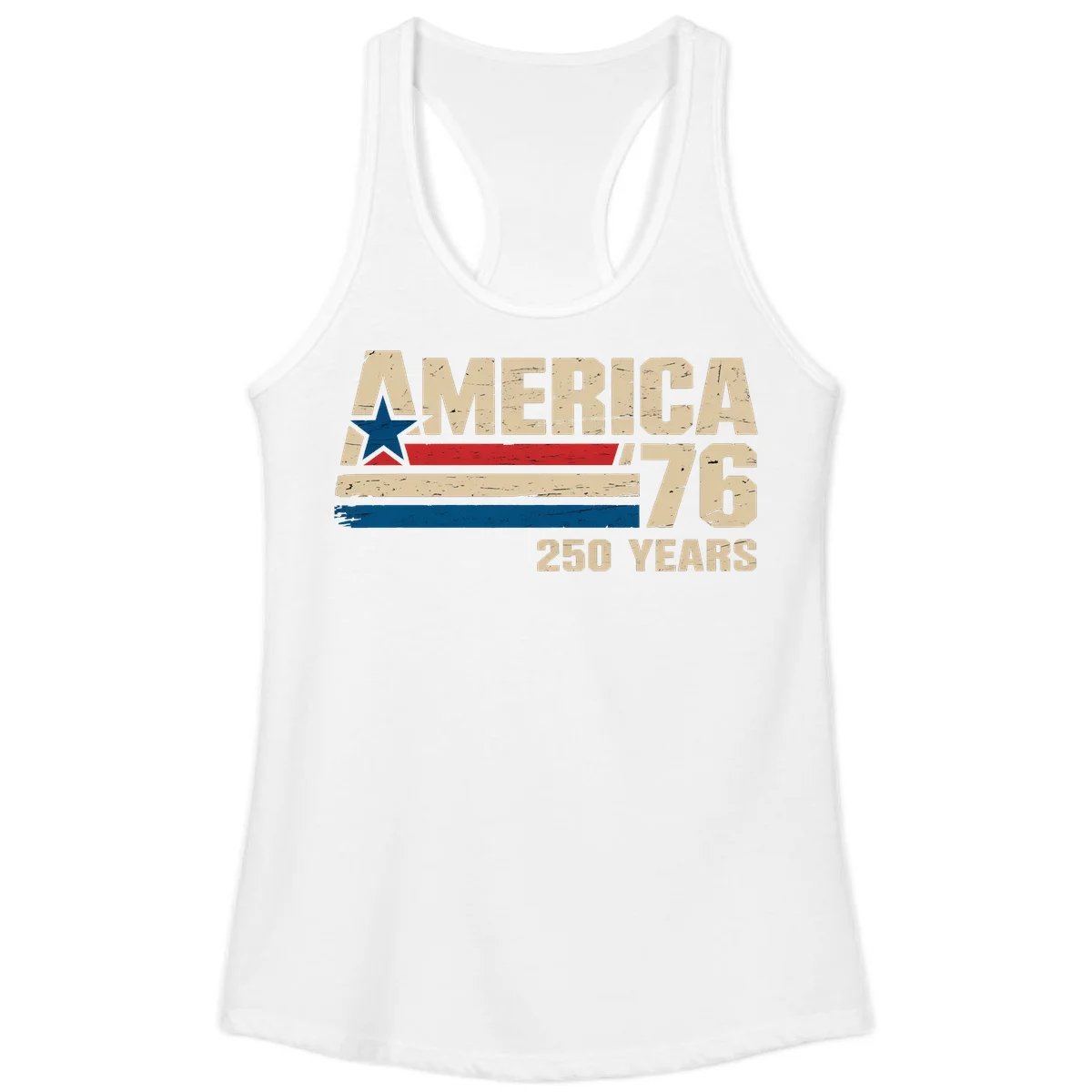 America '76 250 Years Ladies Tank in White