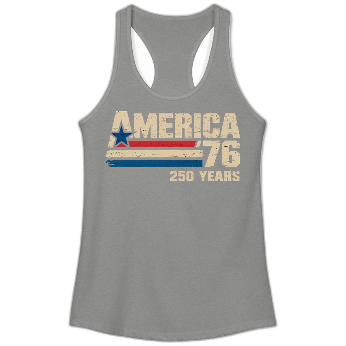 America '76 250 Years Ladies Tank in Heather Grey
