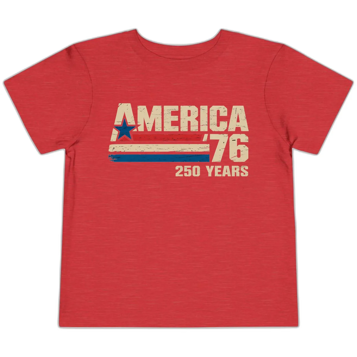 America '76 250 Years Commemorative Design Toddler T-Shirt in Heather Red