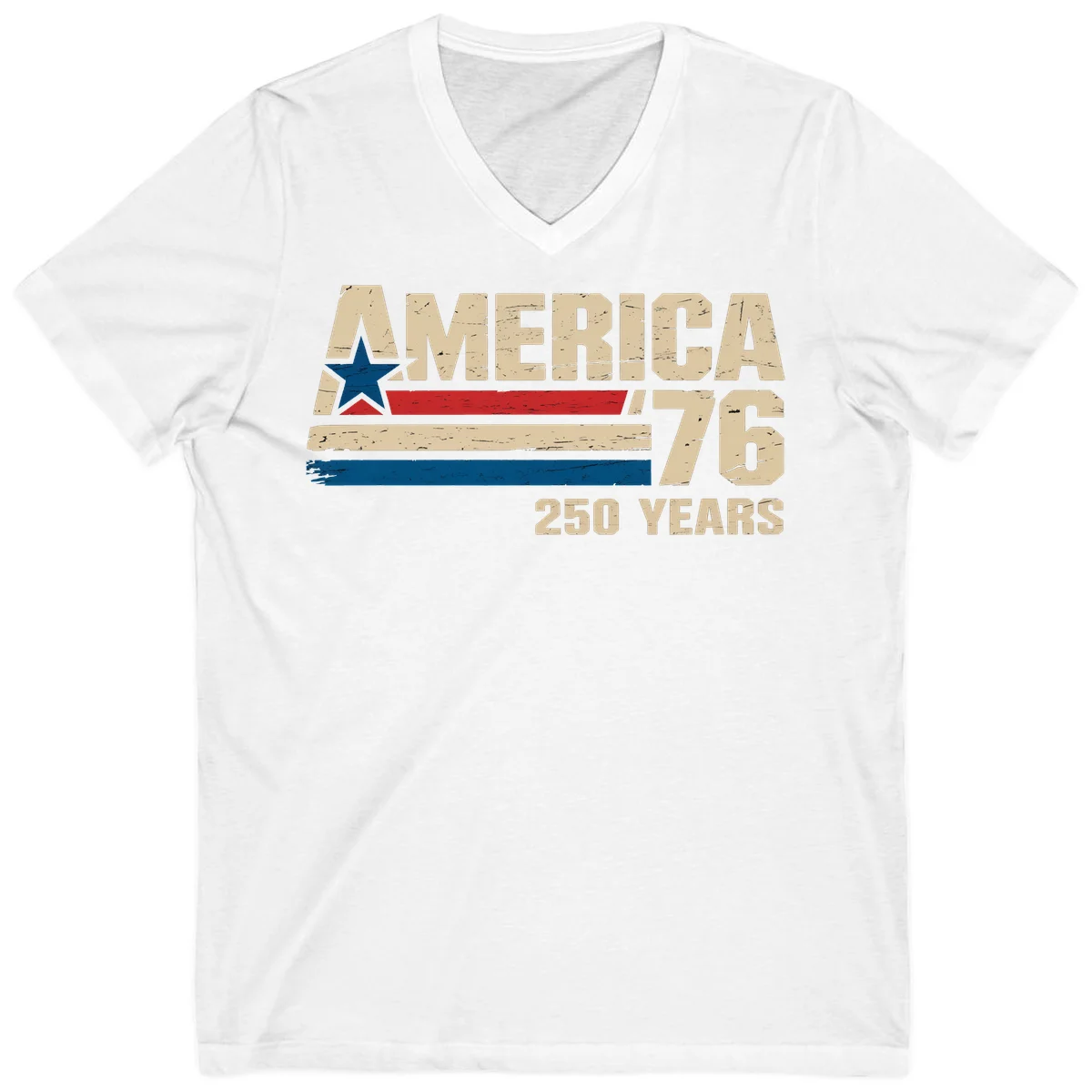 America '76 250 Years V-Neck in White