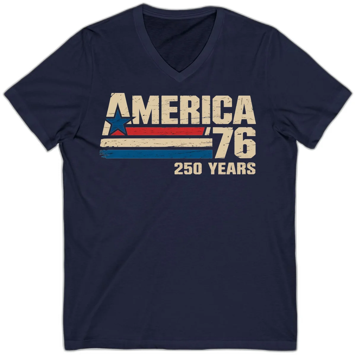 America '76 250 Years V-Neck in Navy