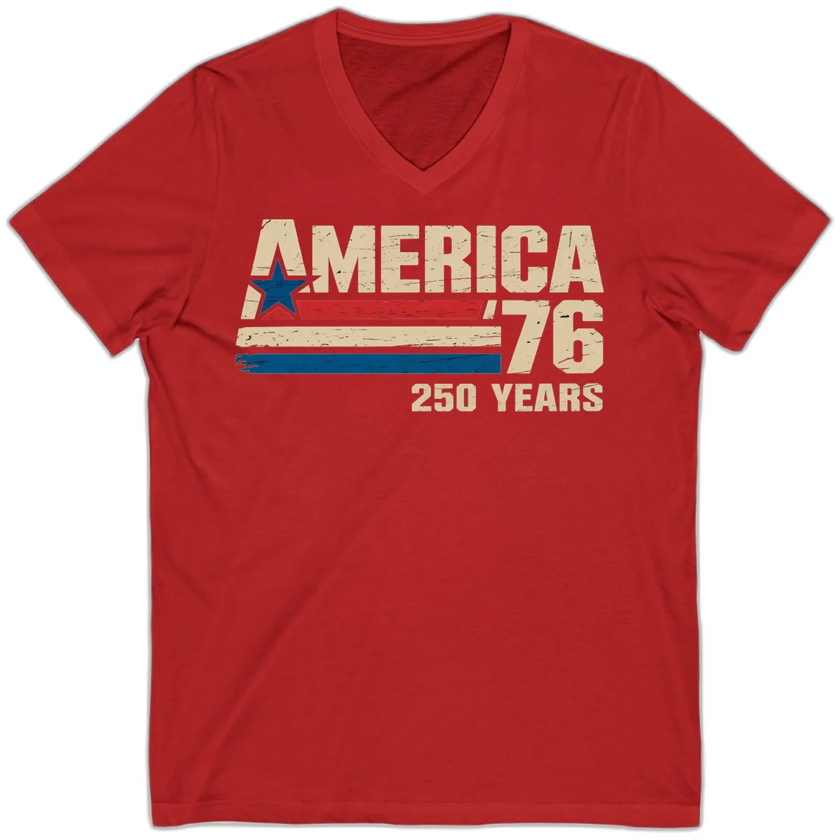America '76 250 Years V-Neck in Red
