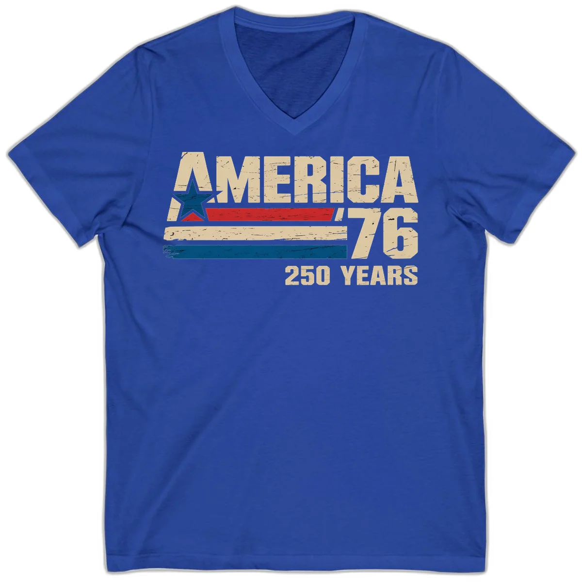 America '76 250 Years V-Neck in True Royal