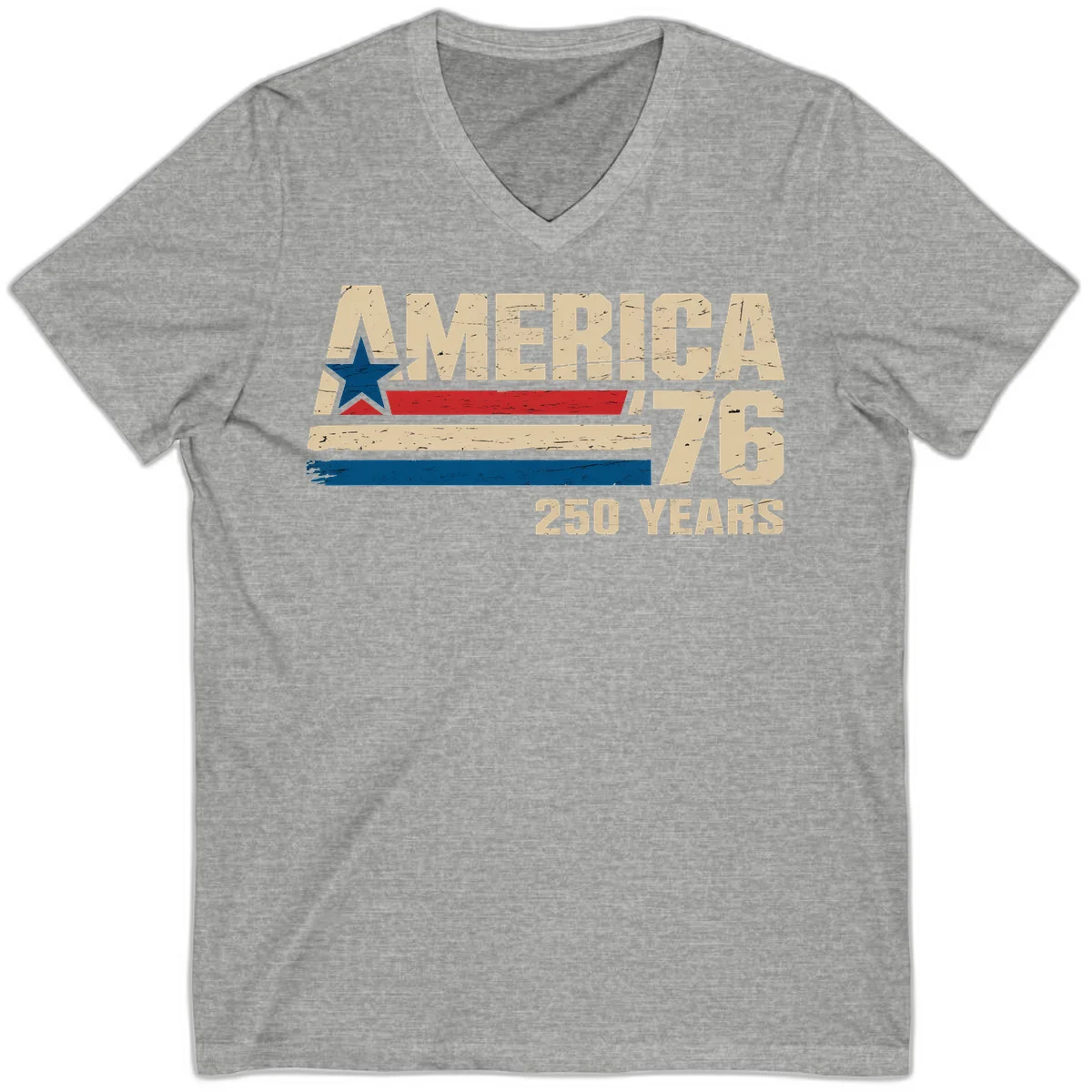 America '76 250 Years V-Neck in Athletic Heather