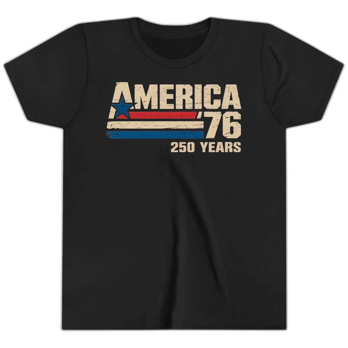America '76 250 Years Youth T-Shirt in Black