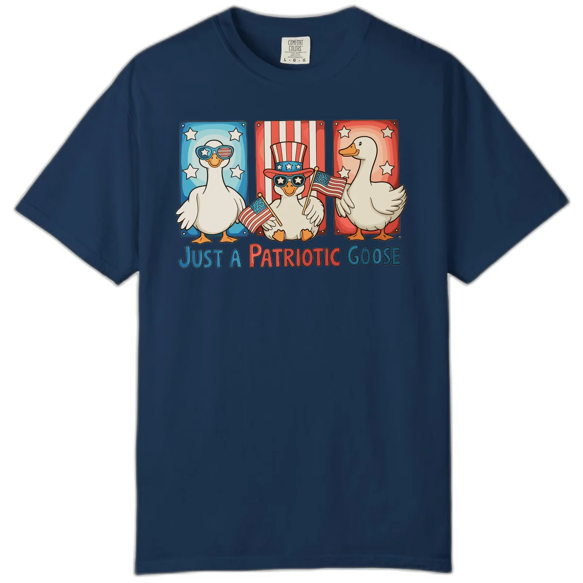 Just A Patriotic Goose Comfort Color in Navy