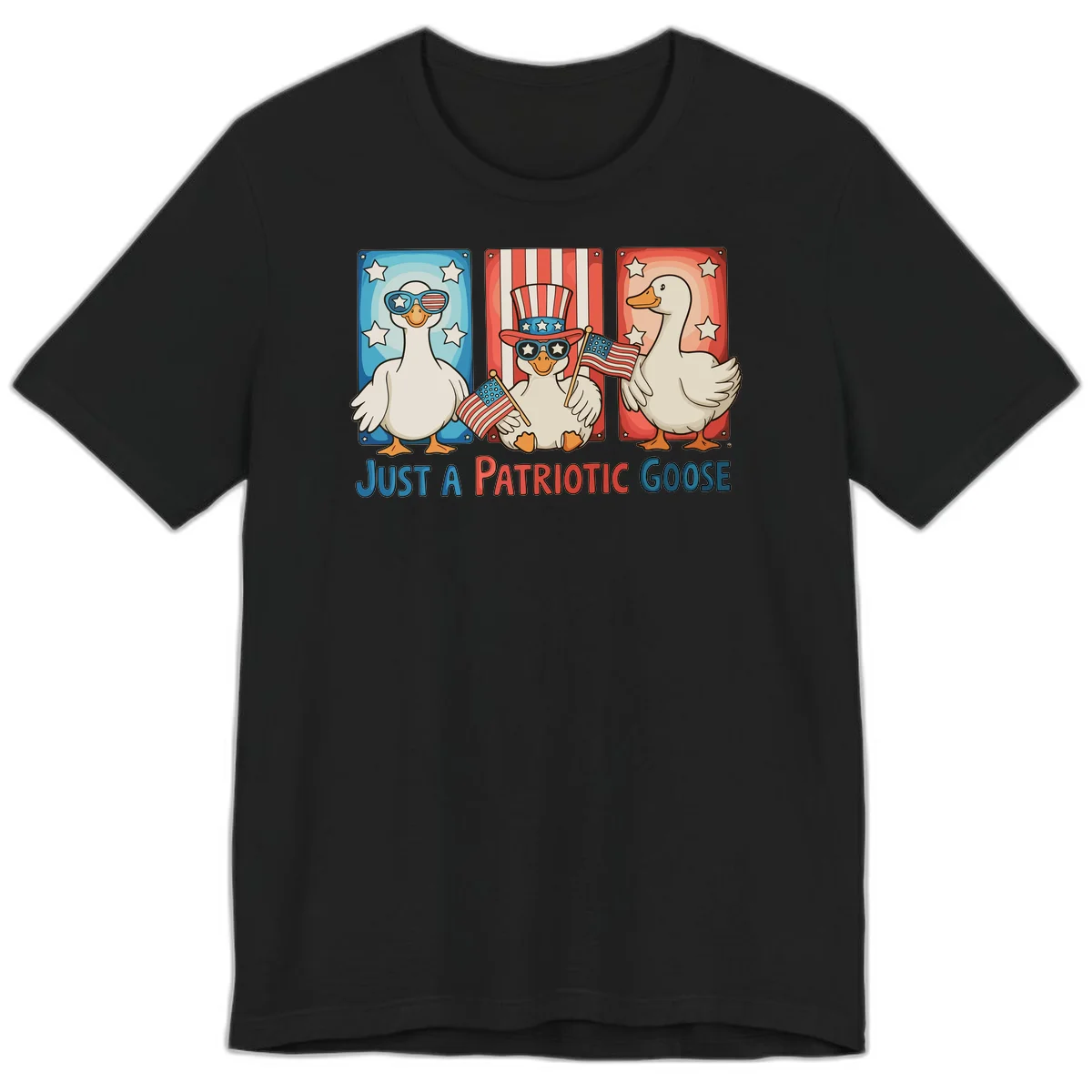 Just A Patriotic Goose Premium T-Shirt in Black