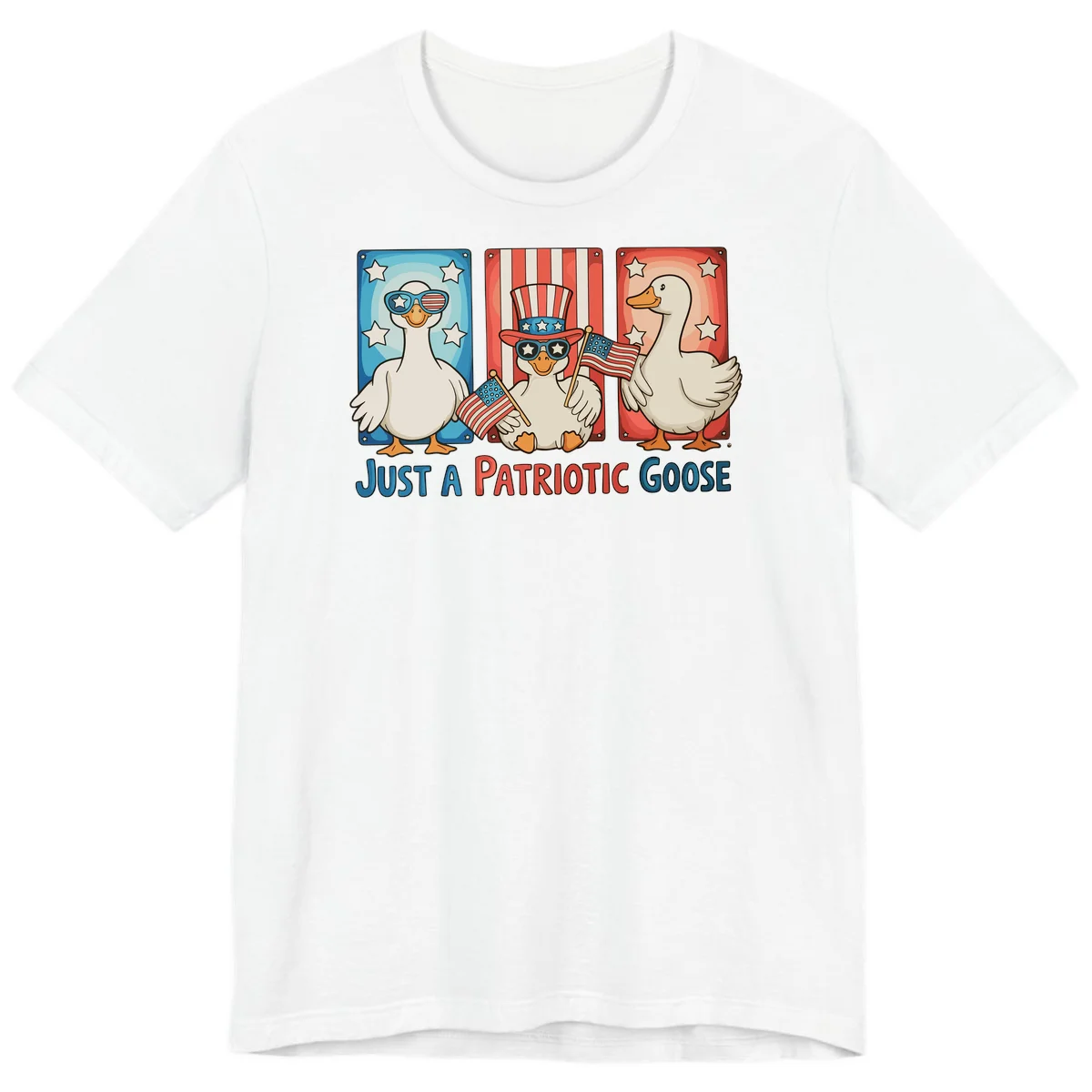 Just A Patriotic Goose Premium T-Shirt in White
