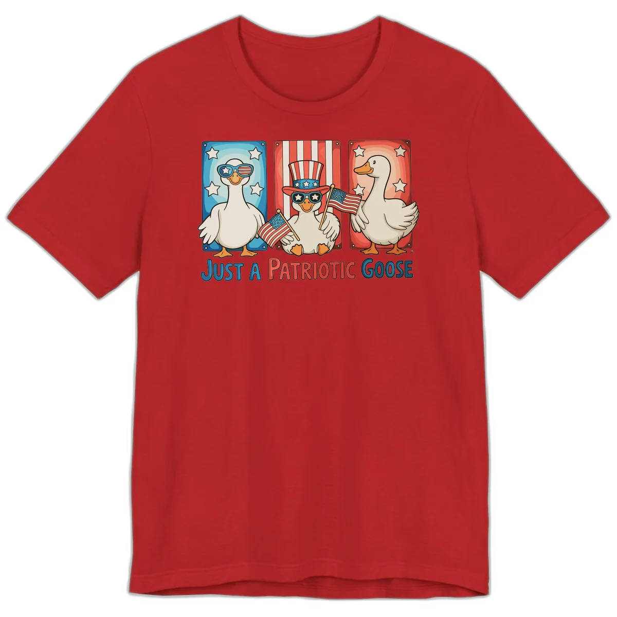 Just A Patriotic Goose Premium T-Shirt in Red