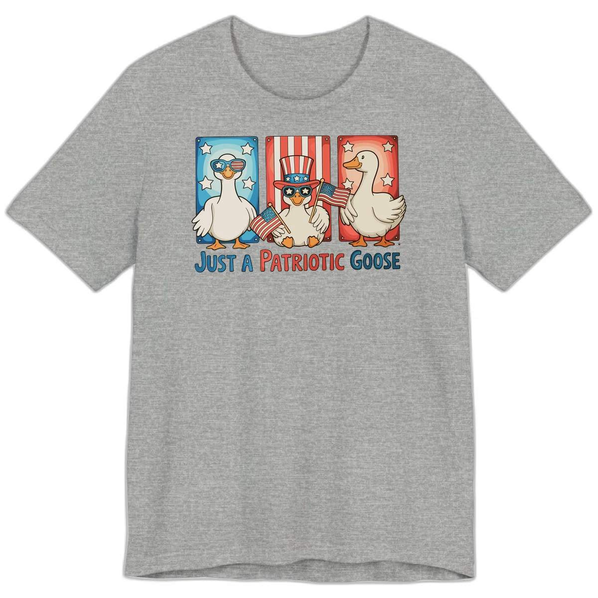 Just A Patriotic Goose Premium T-Shirt in Athletic Heather