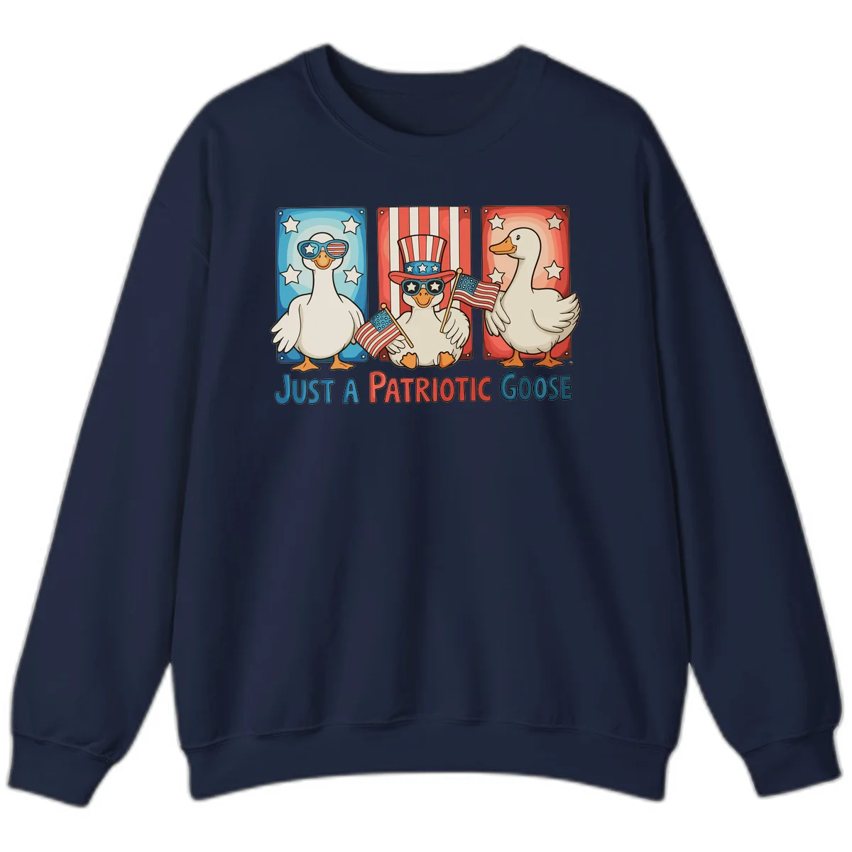 Just A Patriotic Goose Sweatshirt in Navy