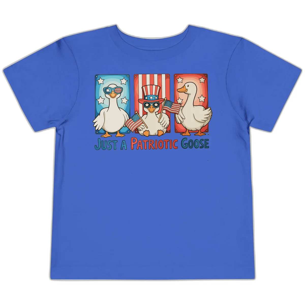 Just A Patriotic Goose Toddler T-Shirt in True Royal
