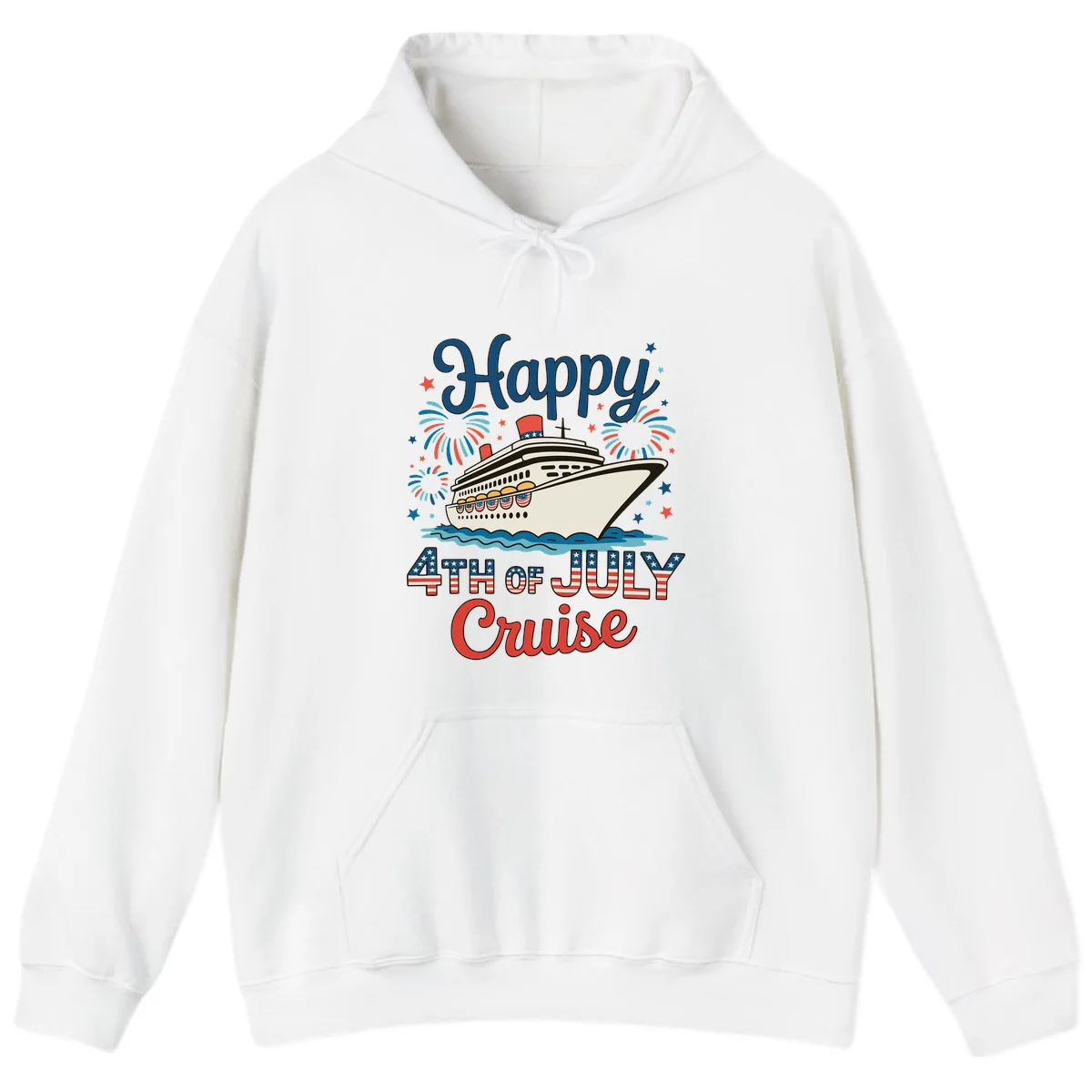 Happy 4th of July Cruise Hoodie in White