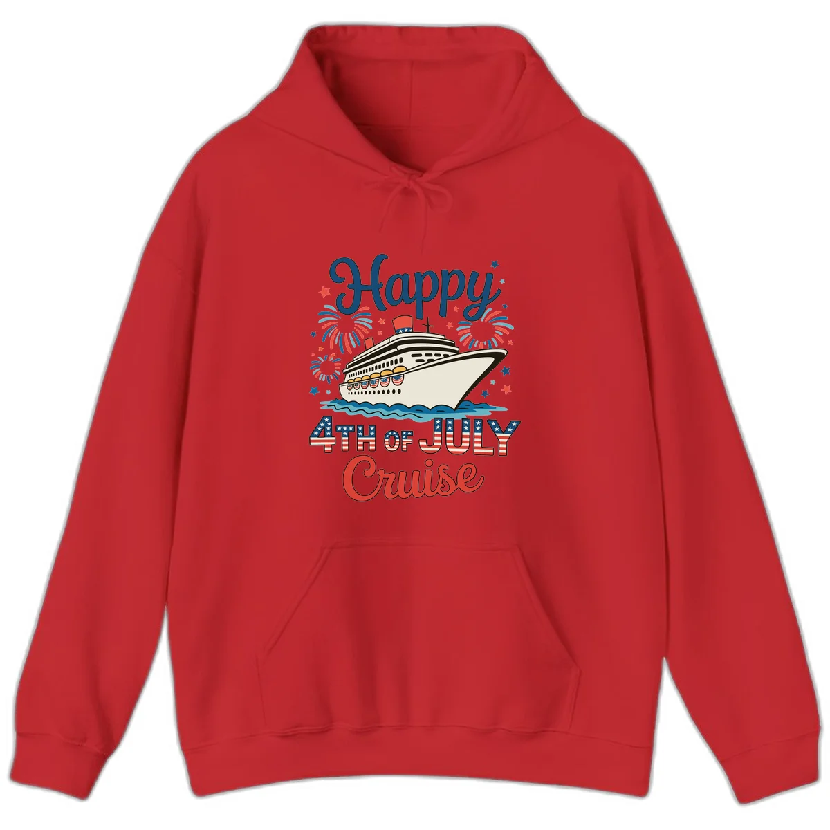 Happy 4th of July Cruise Hoodie in Red