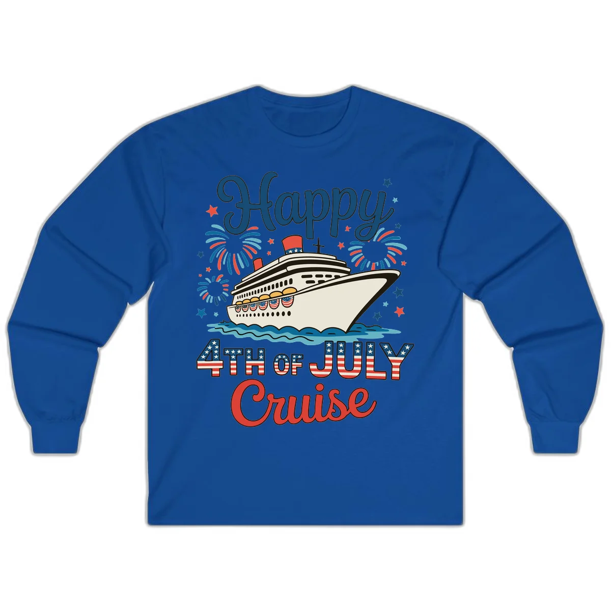Happy 4th of July Cruise Long Sleeve in Royal