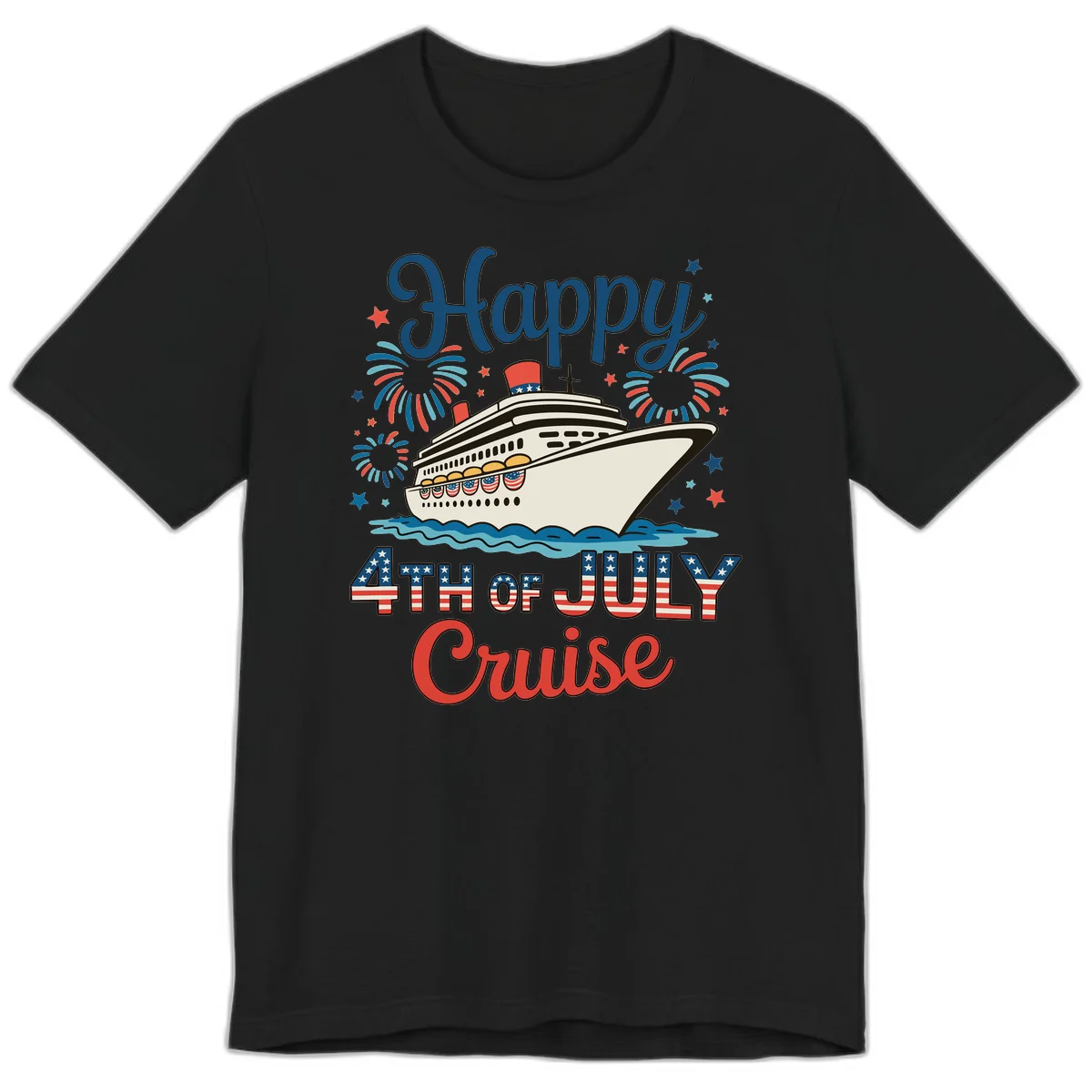Happy 4th of July Cruise Premium Tee in Black
