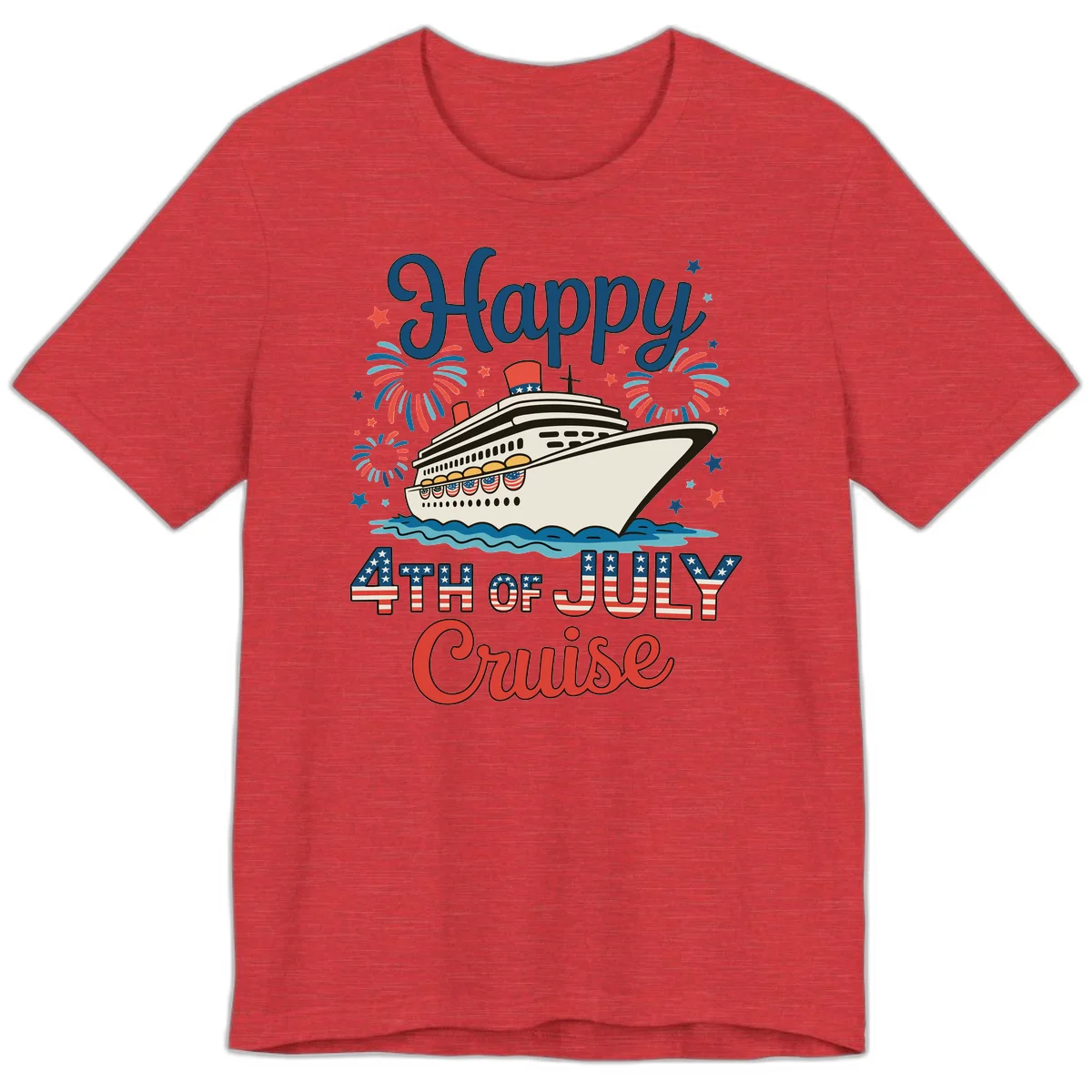 Happy 4th of July Cruise Premium Tee in Heather Red