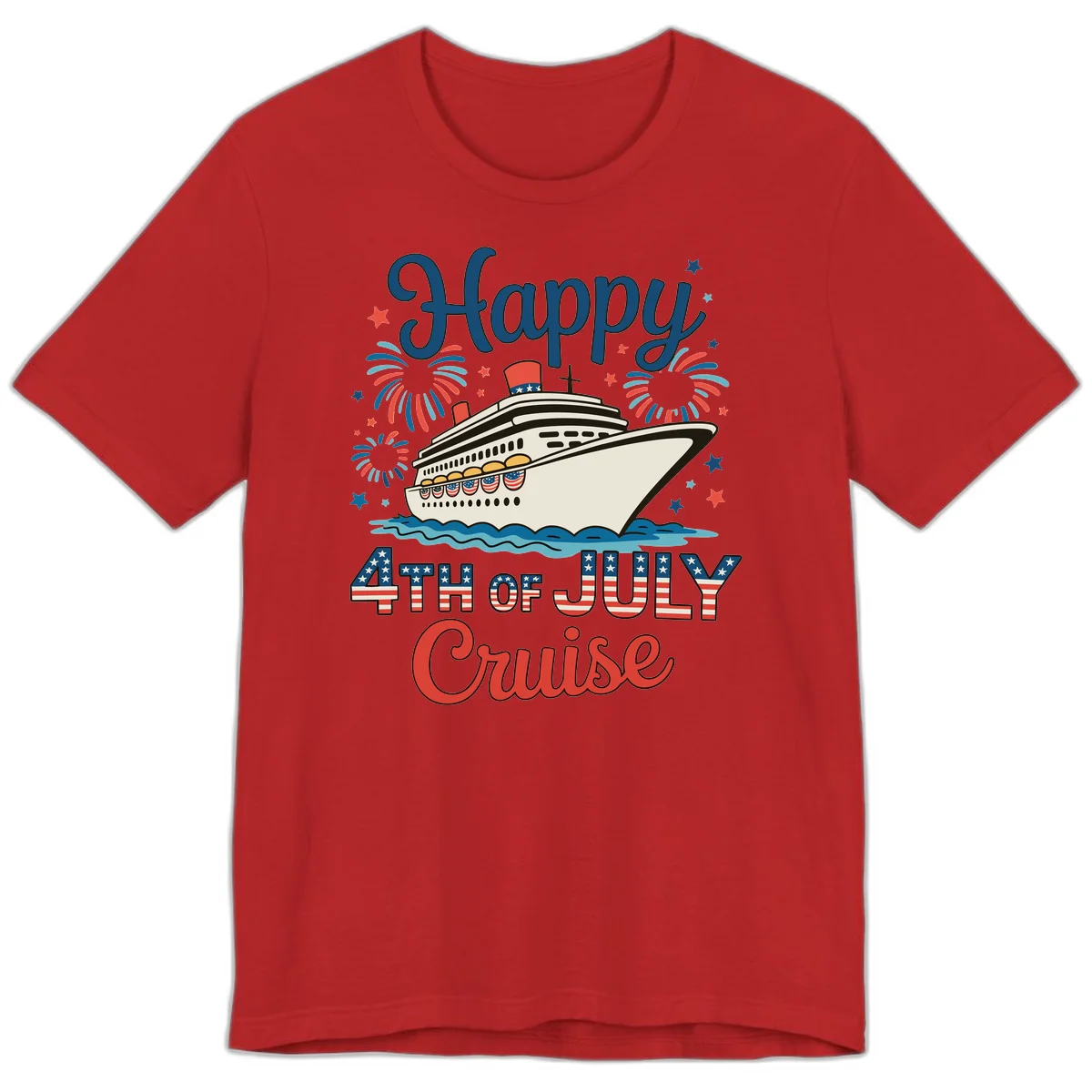 Happy 4th of July Cruise Premium Tee in Red