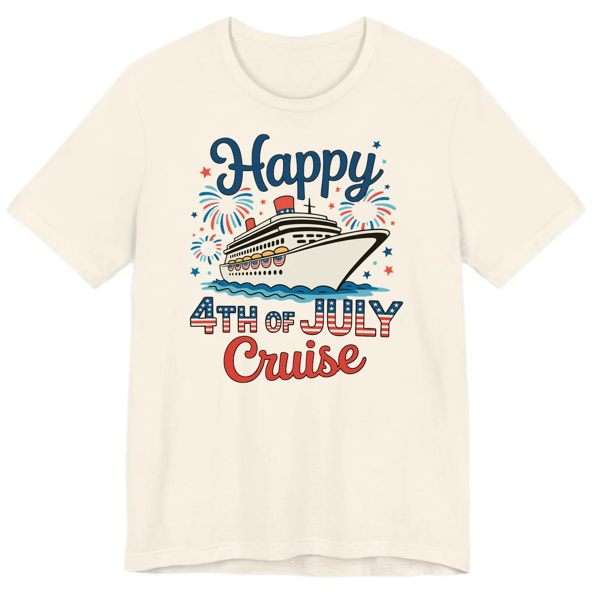 Happy 4th of July Cruise Premium Tee in Natural