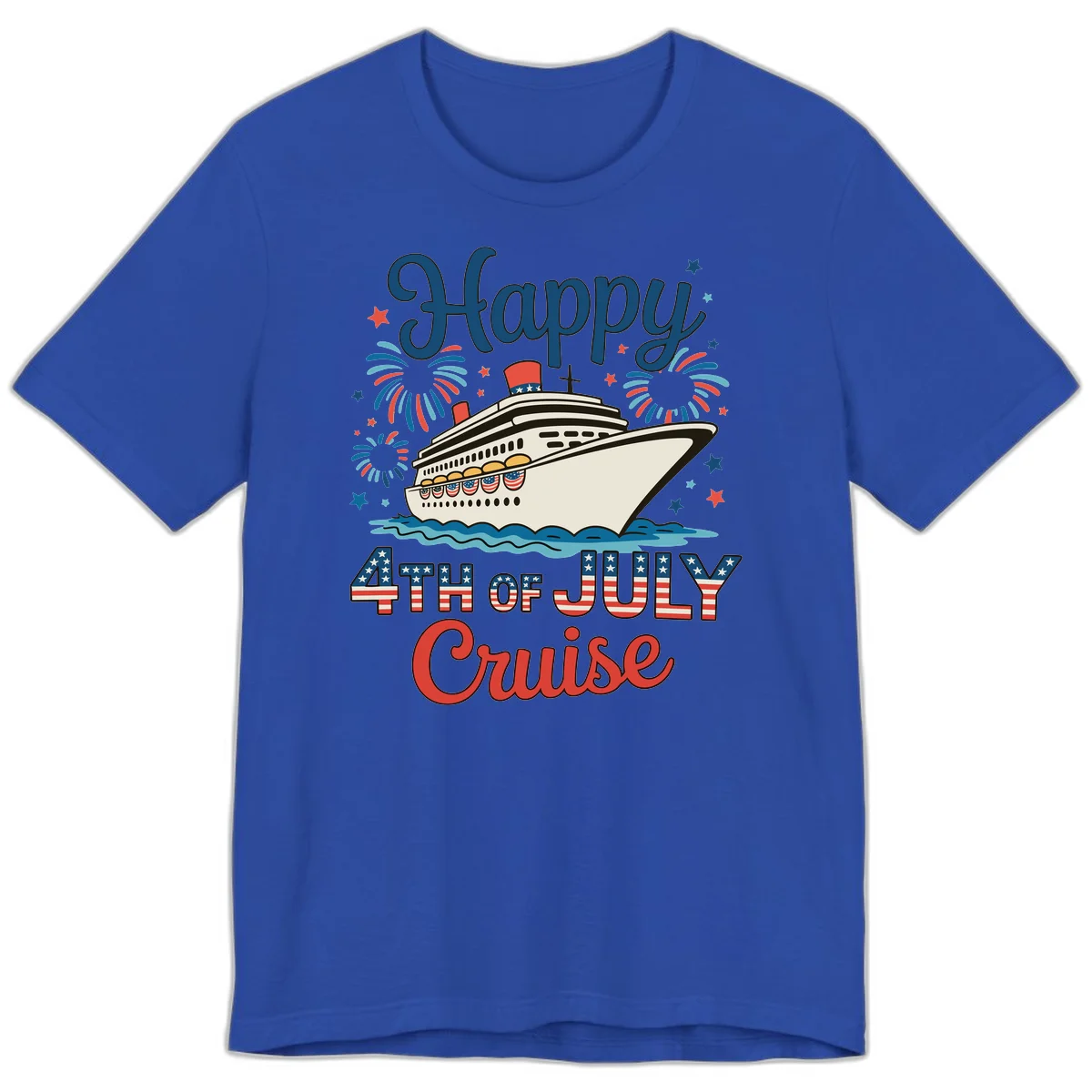Happy 4th of July Cruise Premium Tee in True Royal