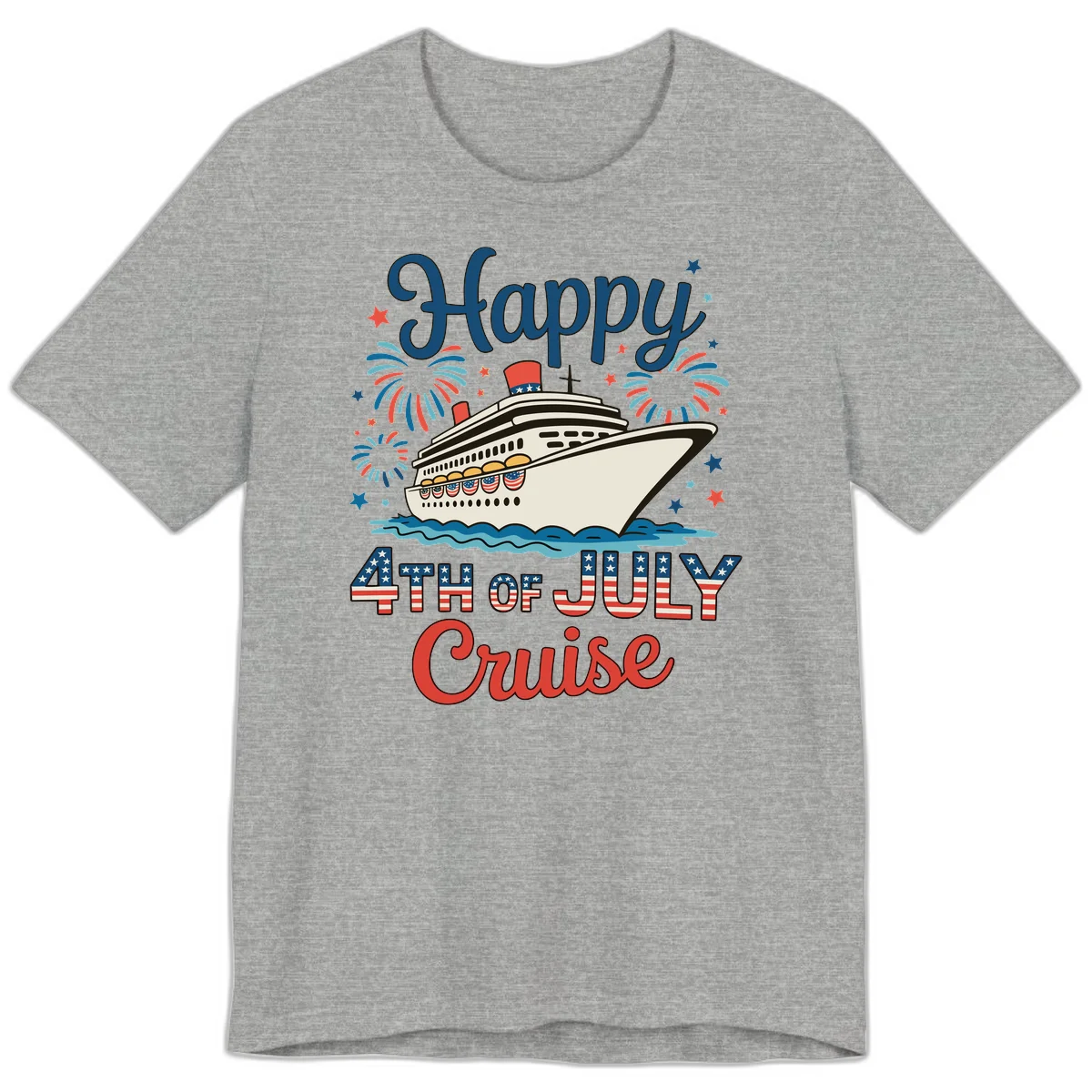 Happy 4th of July Cruise Premium Tee in Athletic Heather