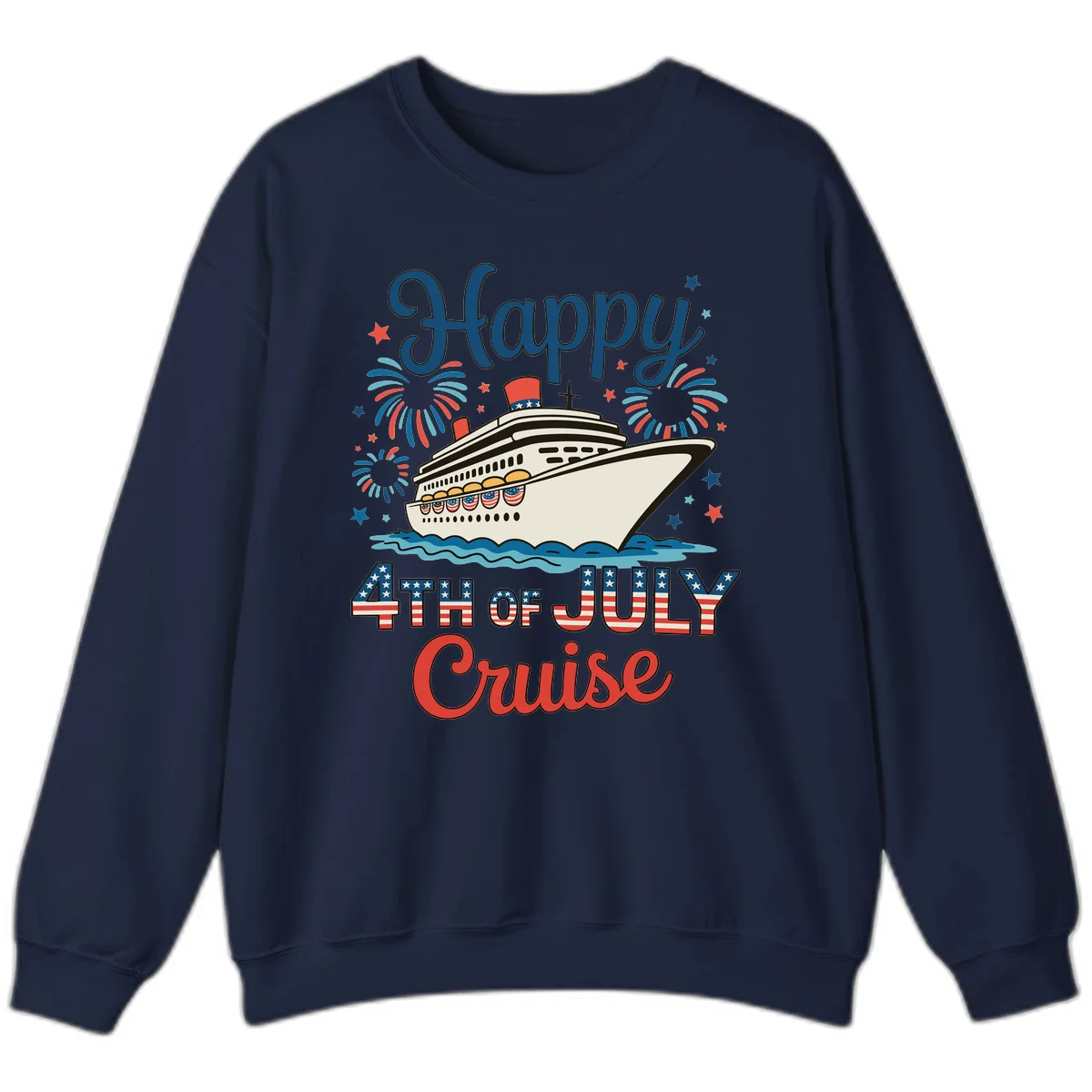 Happy 4th of July Cruise Sweatshirt in Navy