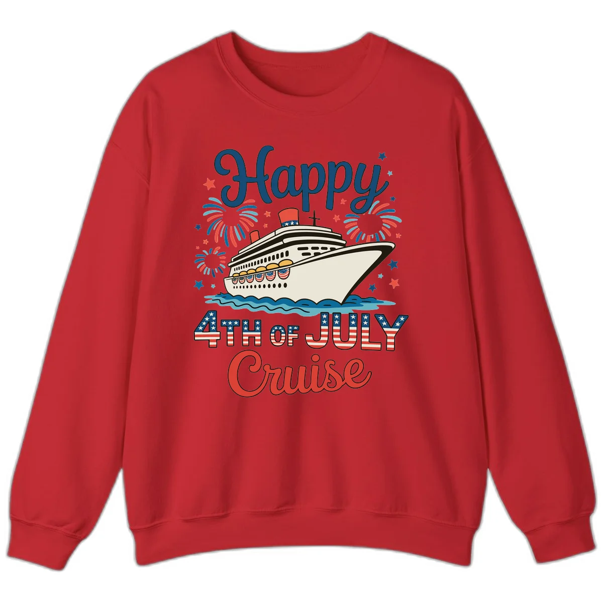 Happy 4th of July Cruise Sweatshirt in Red