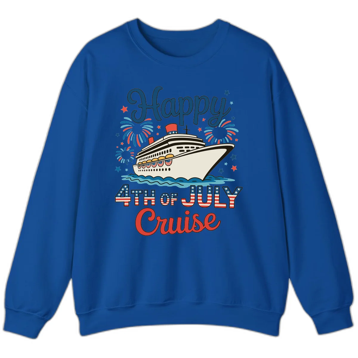 Happy 4th of July Cruise Sweatshirt in Royal