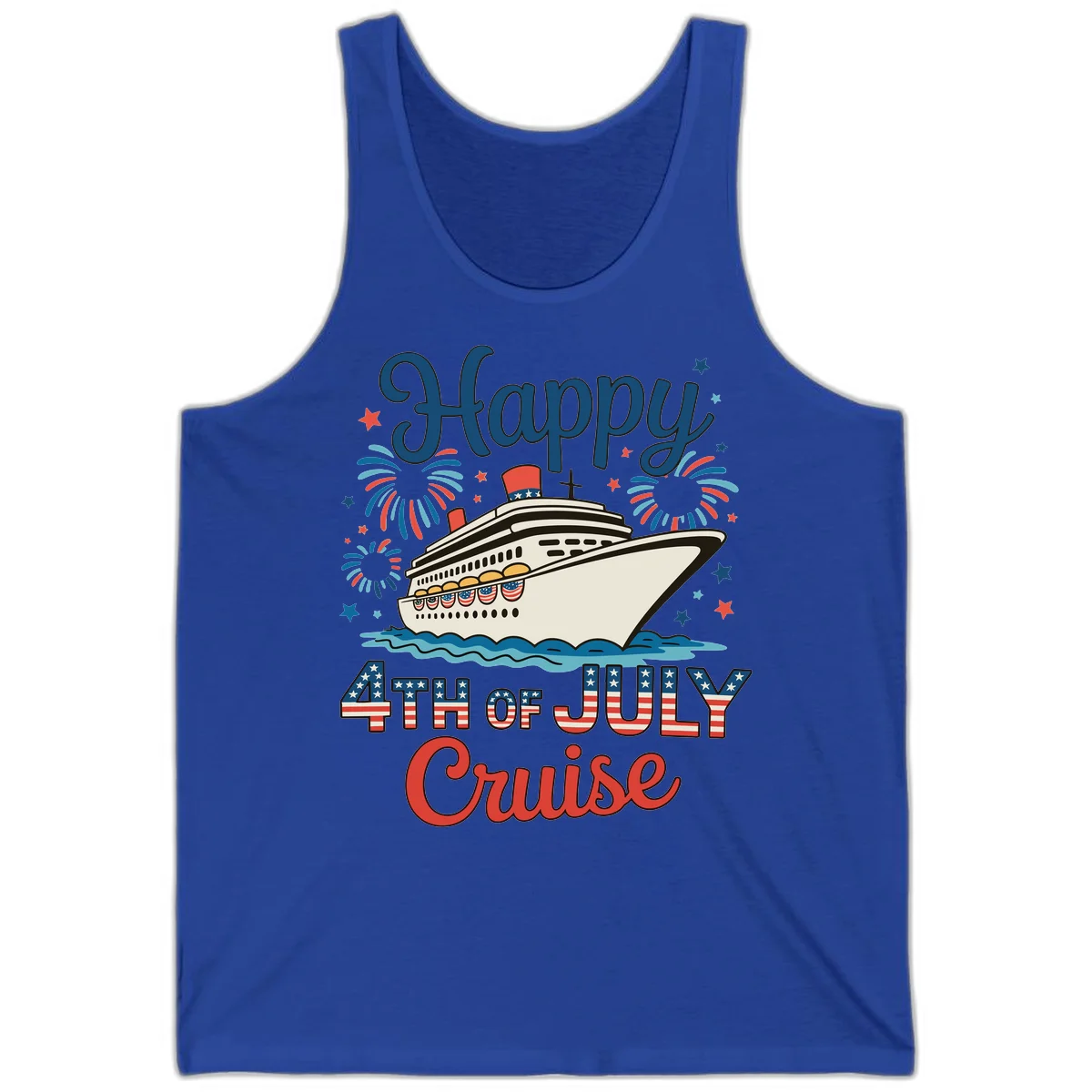 Happy 4th of July Cruise Tank in True Royal