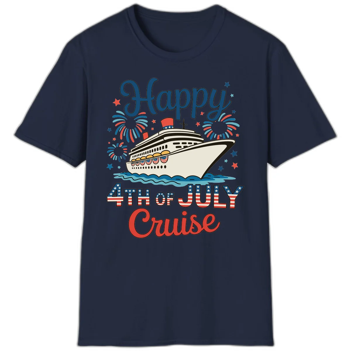 Happy 4th of July Cruise T-Shirt in Navy