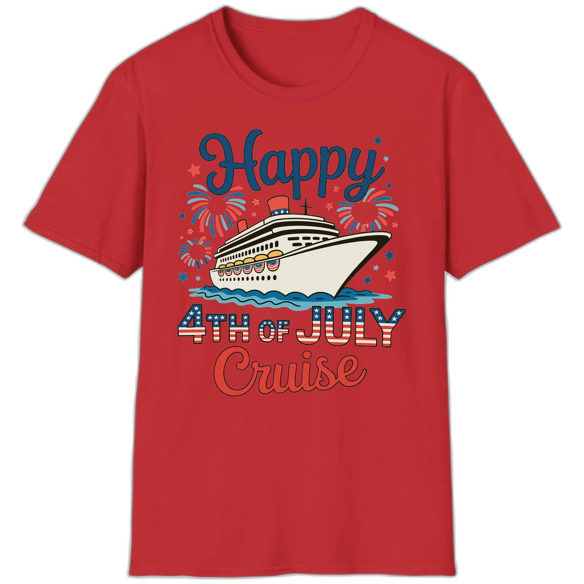 Happy 4th of July Cruise T-Shirt in Red