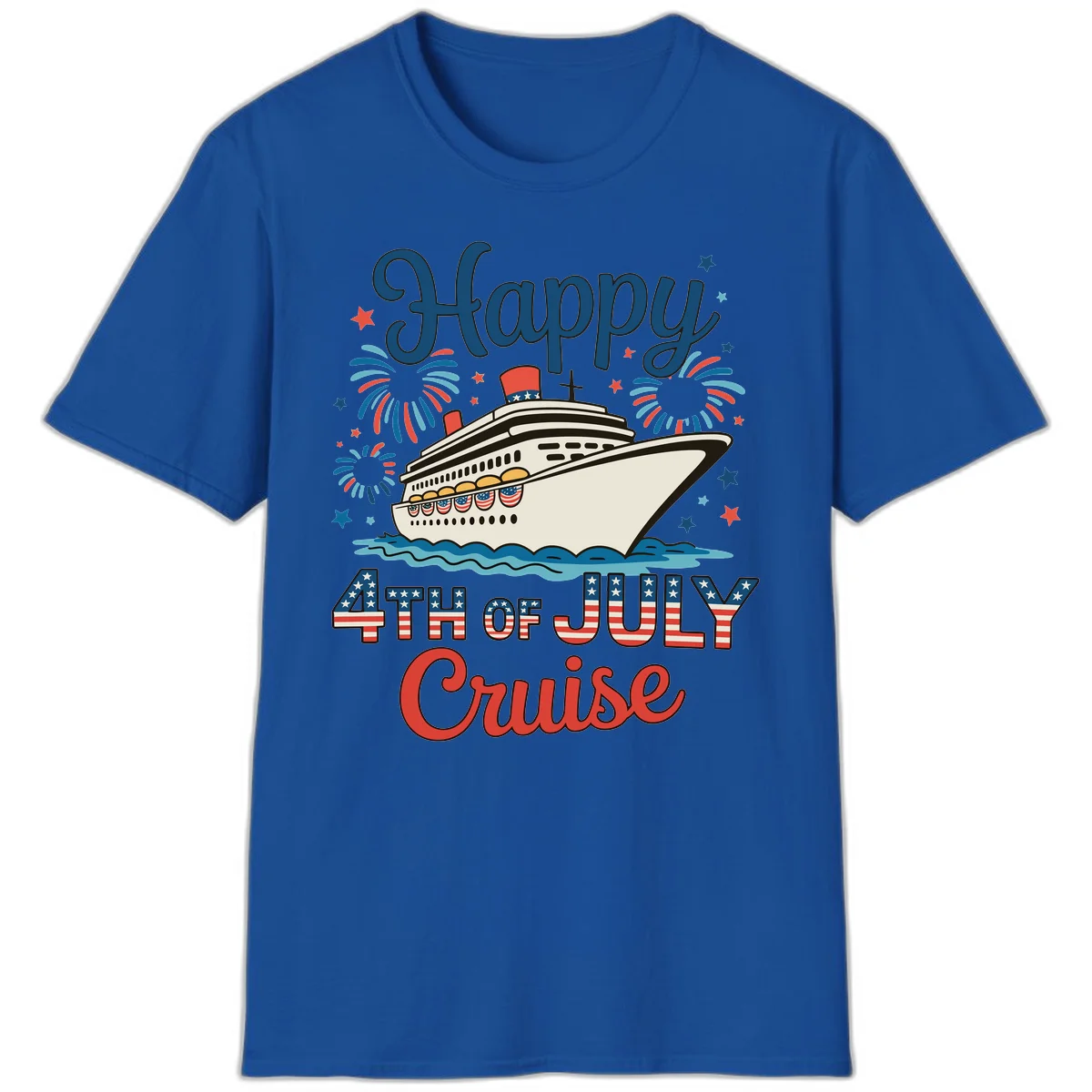 Happy 4th of July Cruise T-Shirt in Royal