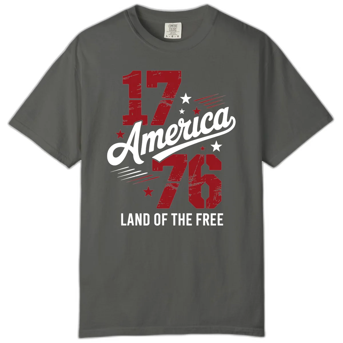 Distressed 1776 Stars and Streaks Comfort Color in Pepper