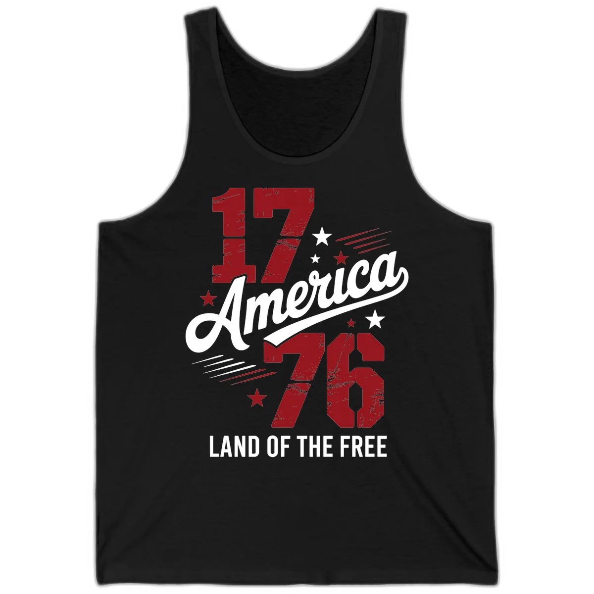 Distressed 1776 Stars and Streaks Tank in Black