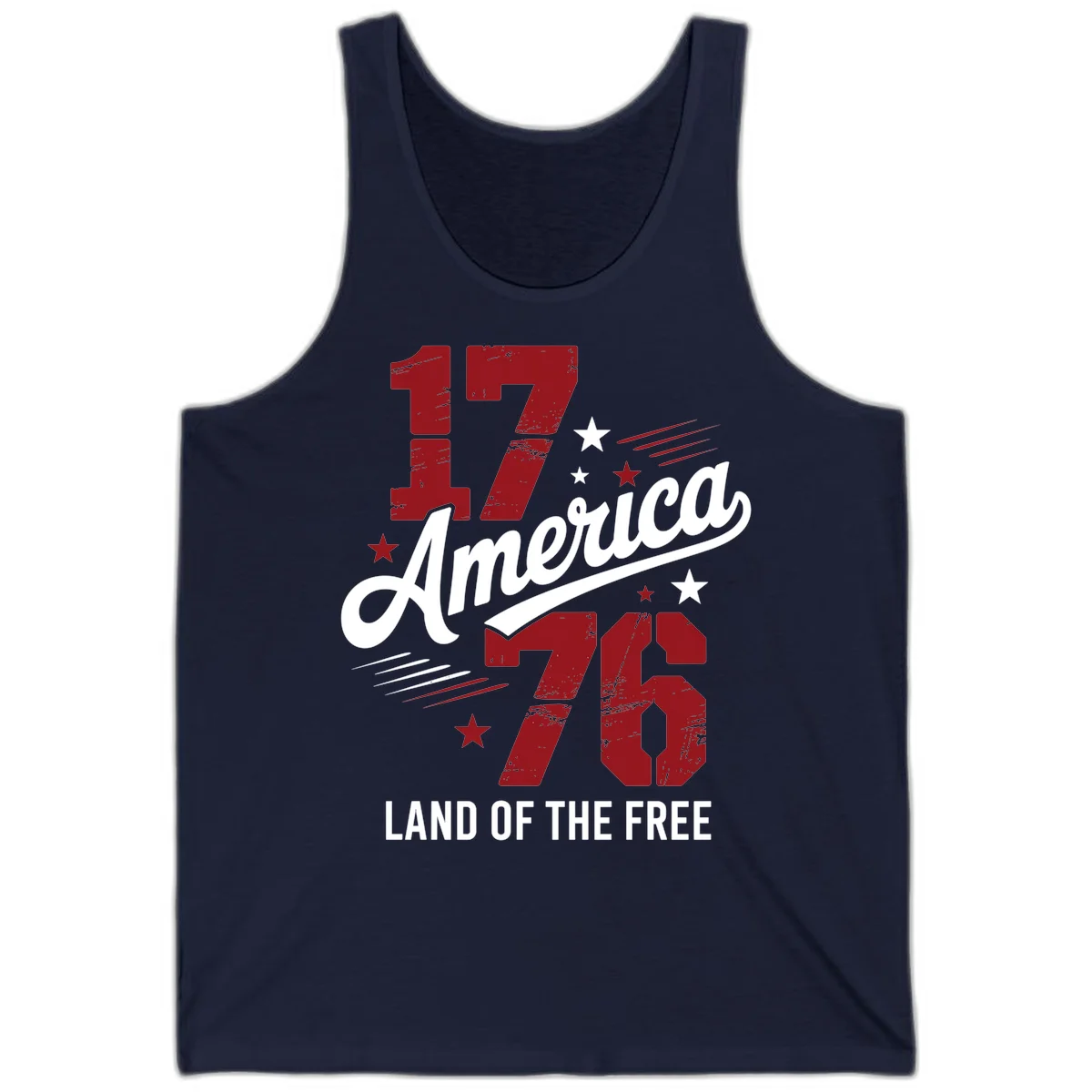 Distressed 1776 Stars and Streaks Tank in Navy